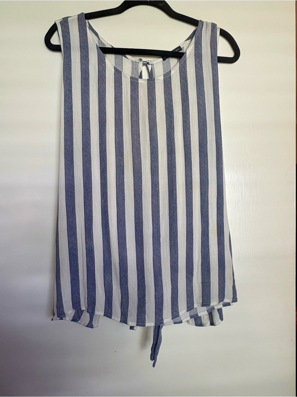 West Kei Blue and White Asymmetrical Striped Skirt